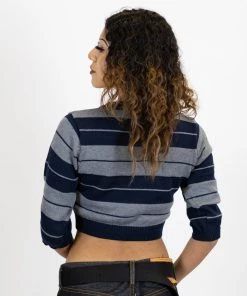 New Release FB County Charlie Brown 3/4 Sleeve Crop Top - Navy/Heather 7 New Release FB County Charlie Brown 3/4 Sleeve Crop Top - Navy/Heather