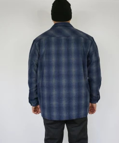 FB County Super Heavyweight Wool Blend Long Sleeve Shirt Navy/Grey New Releases