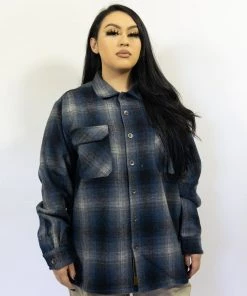 FB County Super Heavyweight Wool Blend Long Sleeve Shirt - Navy/Black/Grey New Release