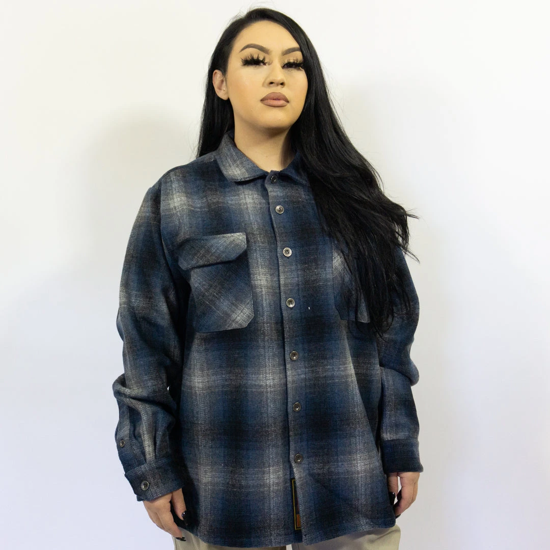 FB County Super Heavyweight Wool Blend Long Sleeve Shirt - Navy/Black/Grey New Release 3 FB County Super Heavyweight Wool Blend Long Sleeve Shirt - Navy/Black/Grey New Release