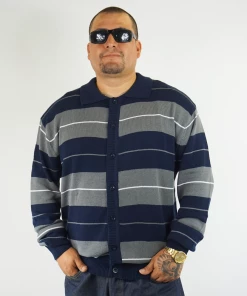 New Releases FB County Long Sleeve Charlie Brown Shirt - Navy/Grey/White