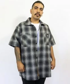 FB County Short Sleeve Wool Shirt - Black/Charcoal/Grey