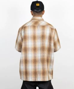 FB County Short Sleeve Wool Shirt - Brown/Tan/Grey