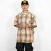 FB County Short Sleeve Wool Shirt - Brown/Tan/Grey