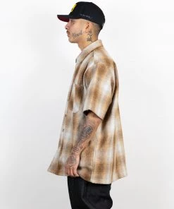 FB County Short Sleeve Wool Shirt - Brown/Tan/Grey