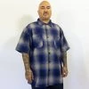 FB County Short Sleeve Wool Shirt - Royal/Grey/Black