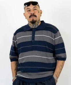 FB County TRILOGY Charlie Brown Shirt Navy/Grey/White Clothing