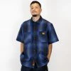 FB County Short Sleeve Wool Shirt - Black/Charcoal/Royal