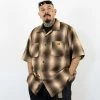 New Releases FB County Short Sleeve Wool Shirt - Brown/Grey/Tan