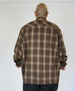 FB County Super Heavyweight Wool Blend Long Sleeve Shirt Brown/Tan