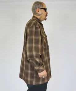 FB County Super Heavyweight Wool Blend Long Sleeve Shirt Brown/Tan