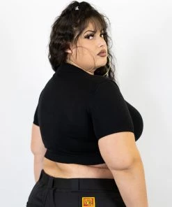 FB County Solid Charlie Brown Crop Top - Black