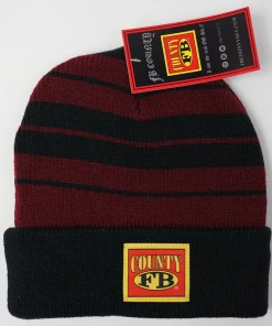 FB County Charlie Brown Beanie - Black/Burgundy
