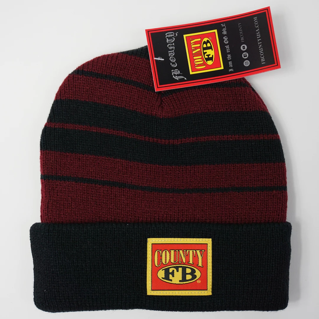 FB County Charlie Brown Beanie - Black/Burgundy 3 FB County Charlie Brown Beanie - Black/Burgundy