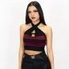 New Release FB County Charlie Brown Cross Halter Top - Black/Burgundy 2 New Release FB County Charlie Brown Cross Halter Top - Black/Burgundy