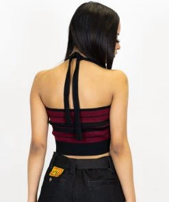 New Release FB County Charlie Brown Cross Halter Top - Black/Burgundy 9 New Release FB County Charlie Brown Cross Halter Top - Black/Burgundy