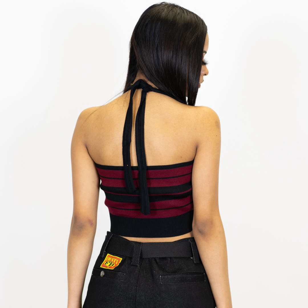 New Release FB County Charlie Brown Cross Halter Top - Black/Burgundy 6 New Release FB County Charlie Brown Cross Halter Top - Black/Burgundy