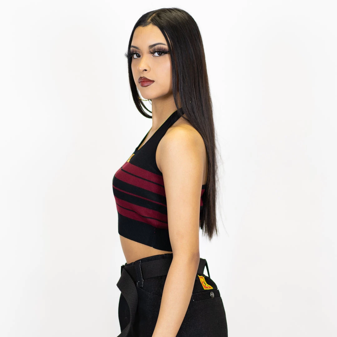 New Release FB County Charlie Brown Cross Halter Top - Black/Burgundy 5 New Release FB County Charlie Brown Cross Halter Top - Black/Burgundy