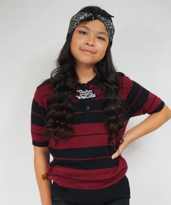 Kids FB County Kid Charlie Brown Shirt Black/Burgundy