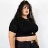 FB County Solid Charlie Brown Crop Top - Black