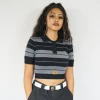 FB County Charlie Brown Crop Top - Black/Grey New Release