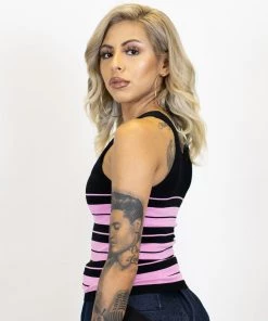 FB County Charlie Brown Tank Top - Black/Pink