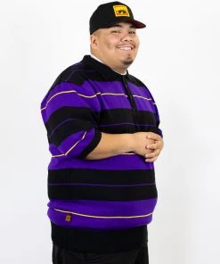 FB County TRILOGY Charlie Brown Shirt Black/Purple/Gold Clothing