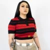 New Release FB County Charlie Brown Crop Top - Black/Red