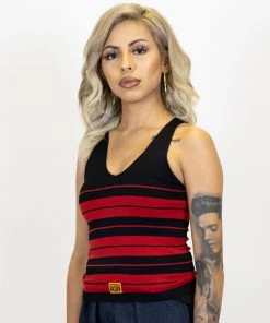 FB County Charlie Brown Tank Top - Black/Red New Release