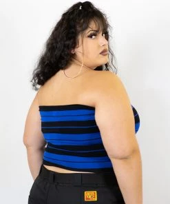 New Release FB County Charlie Brown Tube Top - Black/Royal