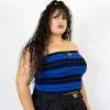 New Release FB County Charlie Brown Tube Top - Black/Royal