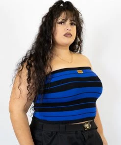 New Release FB County Charlie Brown Tube Top - Black/Royal