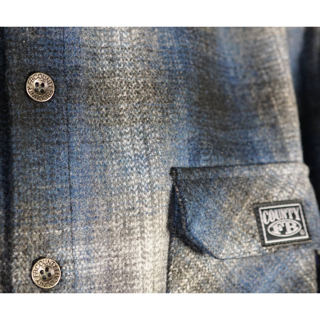 FB County Super Heavyweight Wool Blend Long Sleeve Shirt - Navy/Black/Grey New Release 4 FB County Super Heavyweight Wool Blend Long Sleeve Shirt - Navy/Black/Grey New Release