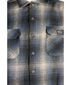 FB County Super Heavyweight Wool Blend Long Sleeve Shirt - Navy/Black/Grey