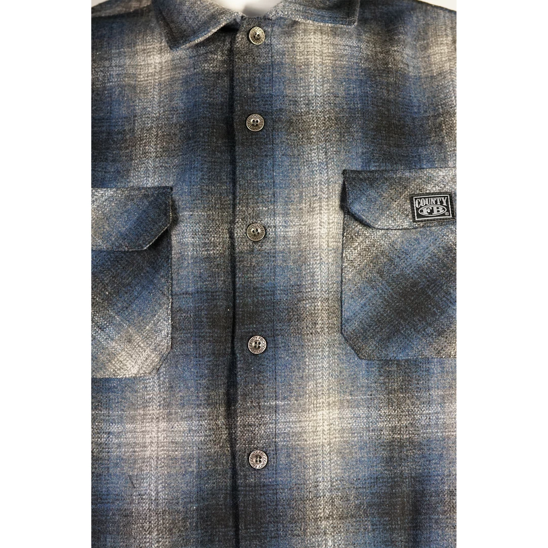 FB County Super Heavyweight Wool Blend Long Sleeve Shirt - Navy/Black/Grey New Release 6 FB County Super Heavyweight Wool Blend Long Sleeve Shirt - Navy/Black/Grey New Release