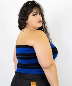 New Release FB County Charlie Brown Tube Top - Black/Royal