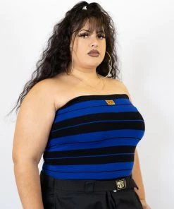 New Release FB County Charlie Brown Tube Top - Black/Royal