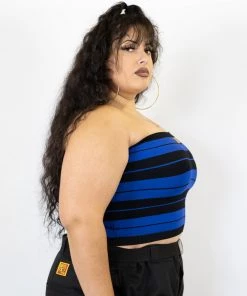 New Release FB County Charlie Brown Tube Top - Black/Royal