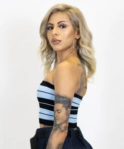 FB County Charlie Brown Tube Top - Black/Sky