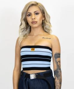 FB County Charlie Brown Tube Top - Black/Sky