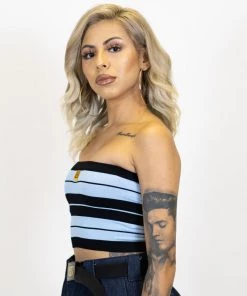 FB County Charlie Brown Tube Top - Black/Sky