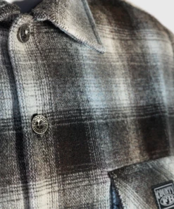 New Releases FB County Super Heavyweight Wool Blend Long Sleeve Shirt - Black/Sky/White