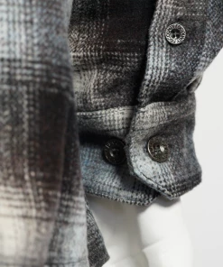 New Releases FB County Super Heavyweight Wool Blend Long Sleeve Shirt - Black/Sky/White