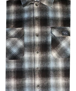 FB County Super Heavyweight Wool Blend Long Sleeve Shirt - Black/Sky/White