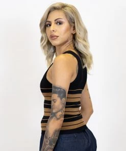 New Release FB County Charlie Brown Tank Top - Black/Tan