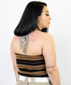 New Release FB County Charlie Brown Tube Top - Black/Tan