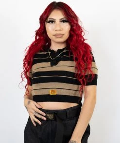 FB County Charlie Brown Crop Top - Black/Tan