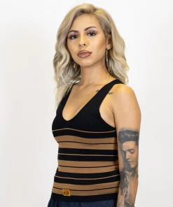 New Release FB County Charlie Brown Tank Top - Black/Tan