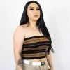 New Release FB County Charlie Brown Tube Top - Black/Tan