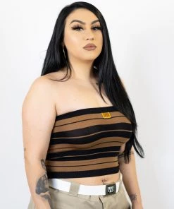 New Release FB County Charlie Brown Tube Top - Black/Tan
